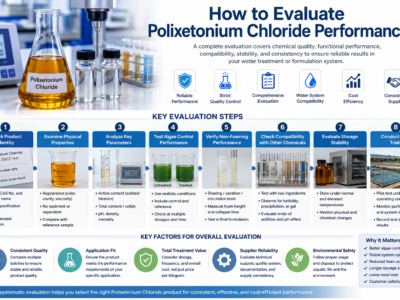 Laboratory evaluation of amber transparent Polixetonium Chloride,31512-74-0, for active content, viscosity, pH, density, and water-treatment performance